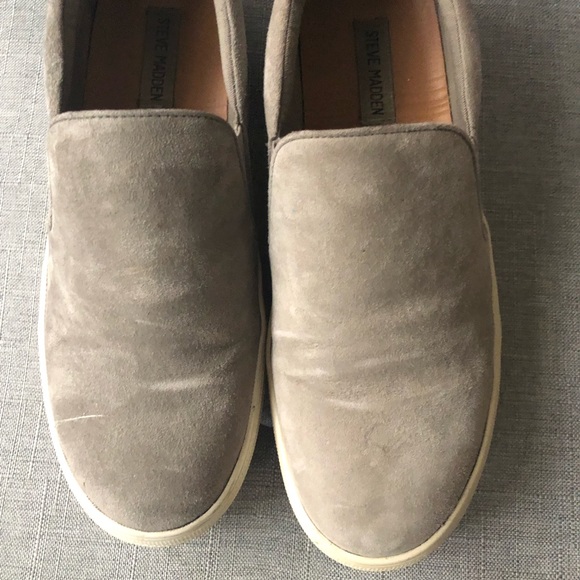 Steve Madden grey suede slip ons size 10 - Picture 2 of 7